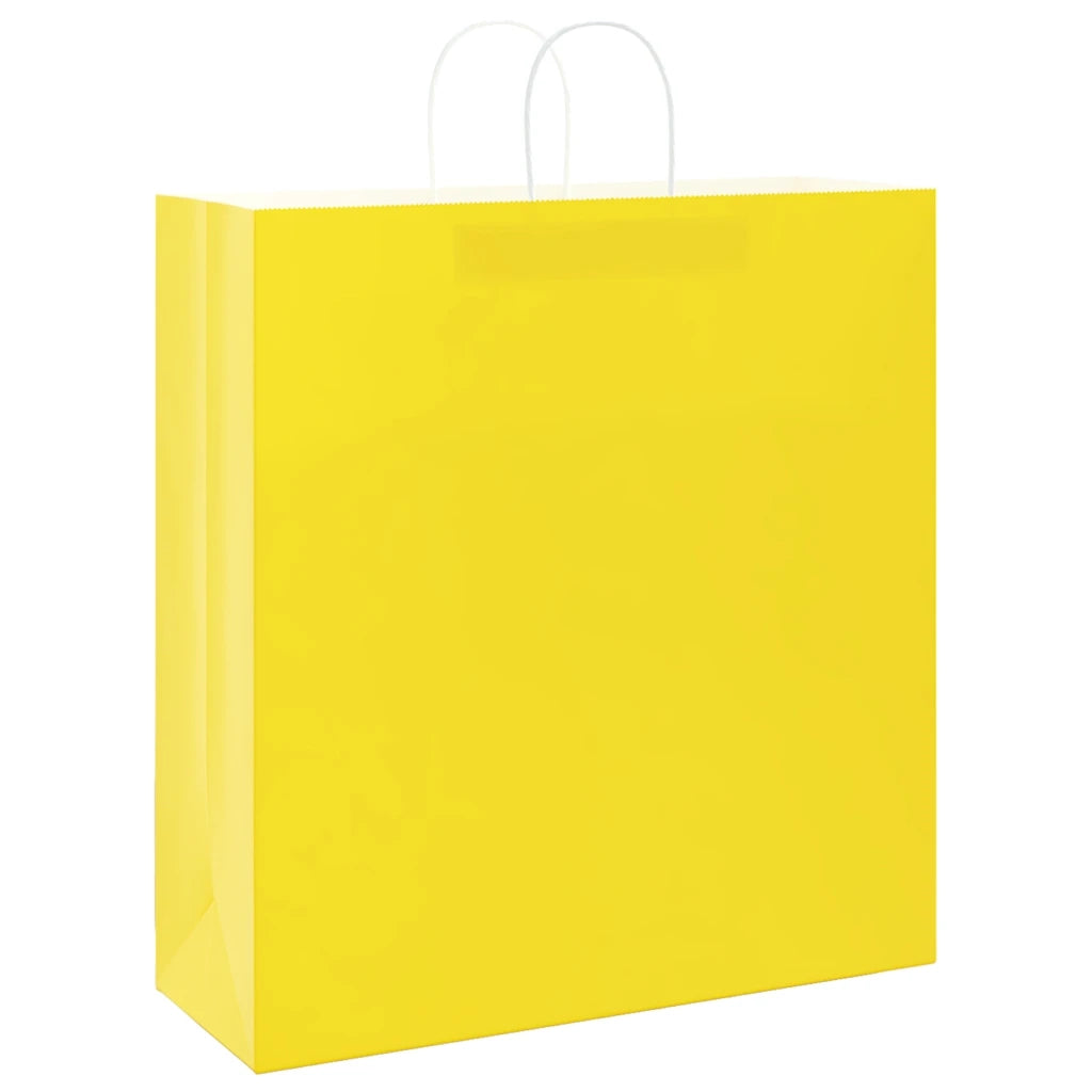 Sacchetti di Carta 50 pz con Manici Gialli 45x17x48 cm