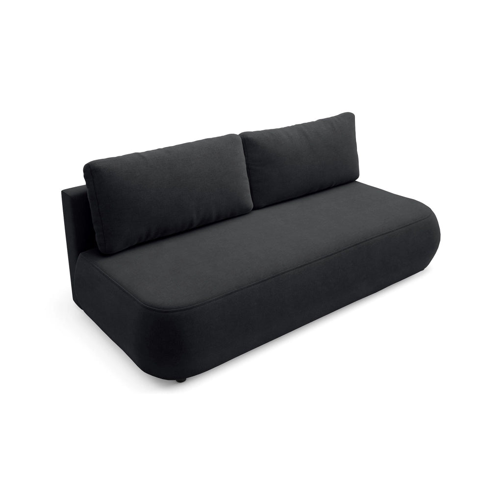 Brugnato, Divano Letto 2 Posti Contenitore, 210x106 cm Nero