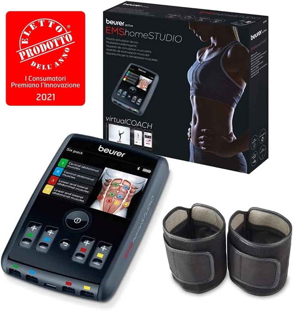 Beurer EM 95 EMS Home Studio Dispositivo EMS per Allenamento e Stimolazione Muscolare a Casa, con Connessione Bluetooth per Gestione tramite App