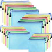 Documenti trasparenti PVC con chiusura a rilascio, A3/A4/A5/A6, 5 colori, pacchetto da 20 unità
