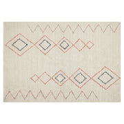 Tappeto in cotone beige 140 x 200 cm motivo geometrico rettangolare soggiorno camera da letto