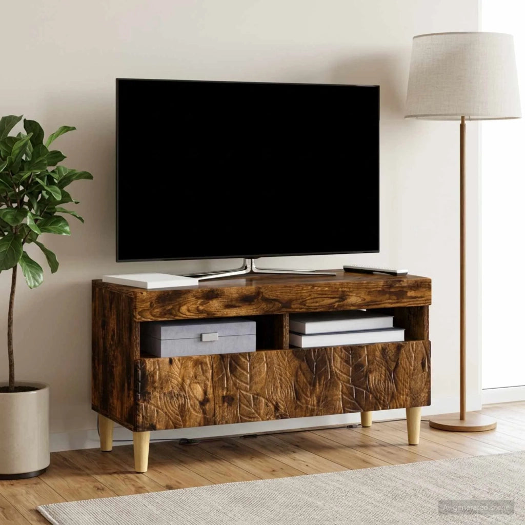 Mobile TV LED Rovere Fumo Legno ingegnerizzato 897220