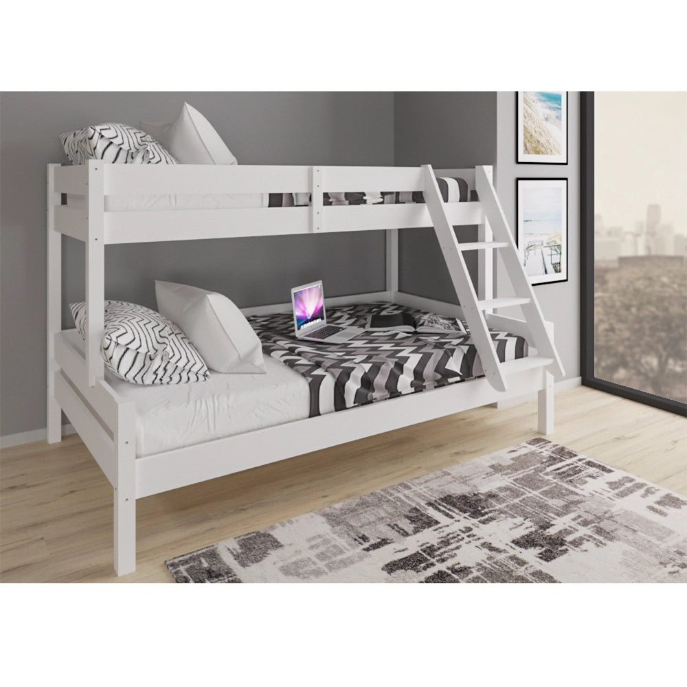 Vitalispa Letto a castello Bianco 120x200 / 80x200 cm con 2 materassi