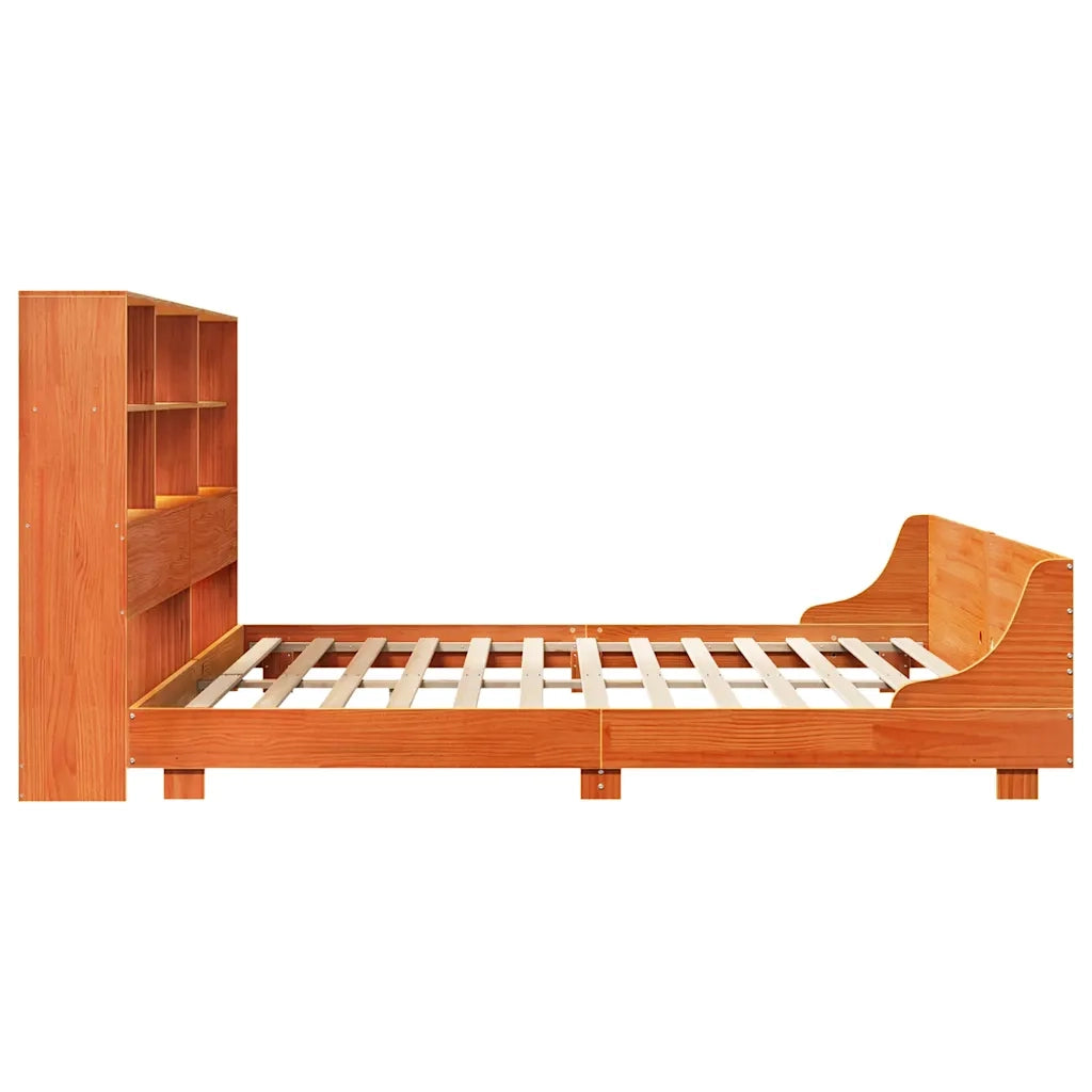 Giroletto senza Materasso Marrone Cera 200x200 cm Legno di Pino 3323679