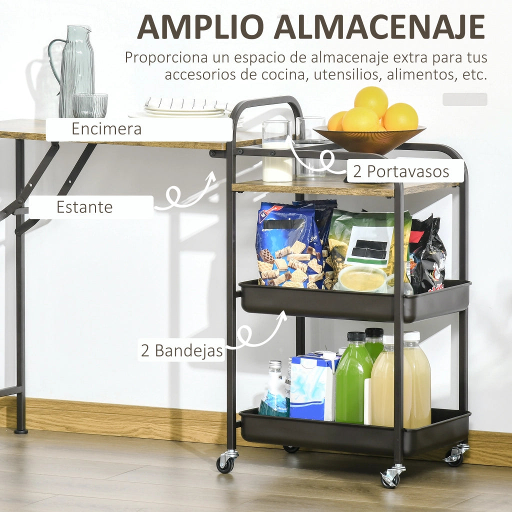 Tavolino da cucina ¨C zephmum ¨C 118x36,5x82 cm marrone