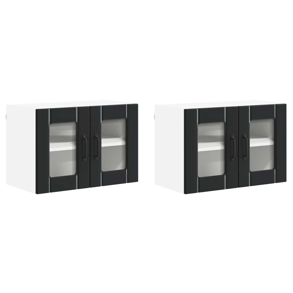 Mobile da cucina 2 pz-Set di 2 Armadio da cucina Nero 60 x 31 x 40 cm Legno multistrato 784266