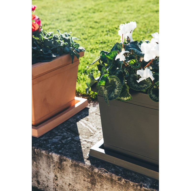 Vaso Fioriera decorativo classico tradizionale 80x40 H34 in polimero resistente terracotta per piante per giardini e terrazze - Made in Italy