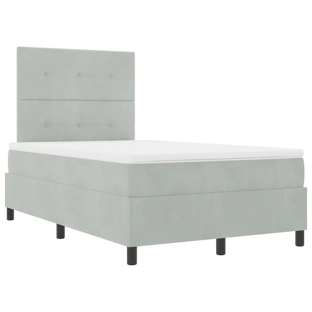 Letto a Sorgente LED Grigio chiaro 120 x 190 cm Tessuto