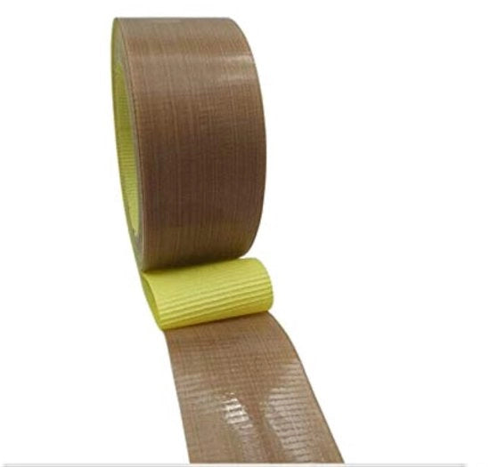 Nastro PTFE selfadesivo - Resistente al calore fino a 300 gradi - Impregnazione di fibra di vetro - Spessore 0,13 mm - Pacchetto da 1, 12mm x 10m - Nastro Teflon