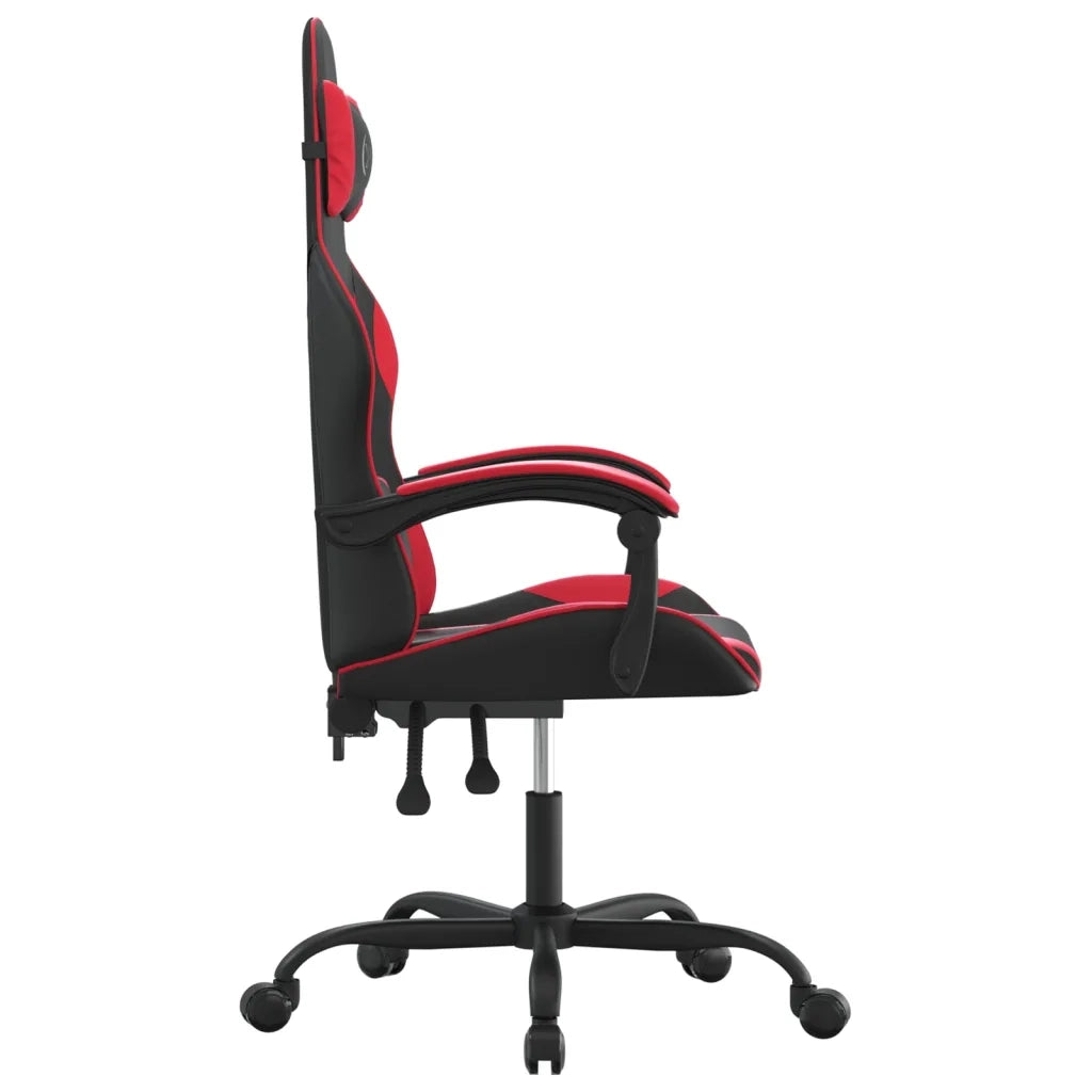 Sedia da Gaming Girevole Nera e Rossa in Similpelle 349568