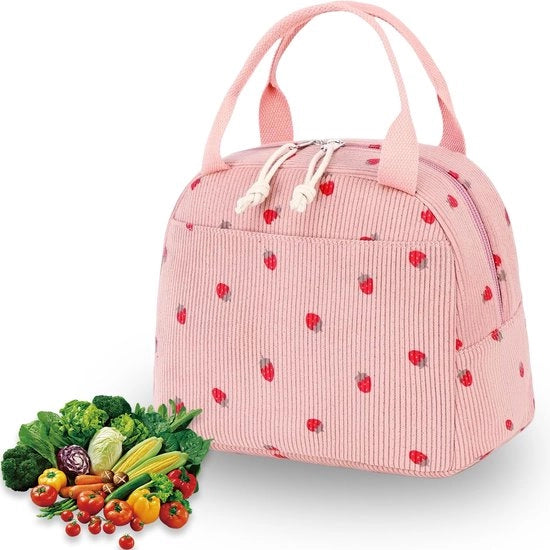 Borsa Picnic Rosa, Borsa Picnic Portatile per Donne, Borsa Picnic per Viaggi, Borsa Picnic Leggera da Lavare per Lavoro Scuola Picnic e Viaggi Borsa Picnic per Spiaggia