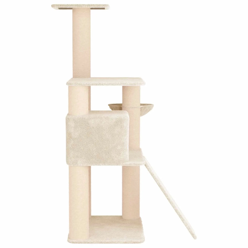 Albero per gatti con pali per graffiare in sisal Crema 173 cm 42033048
