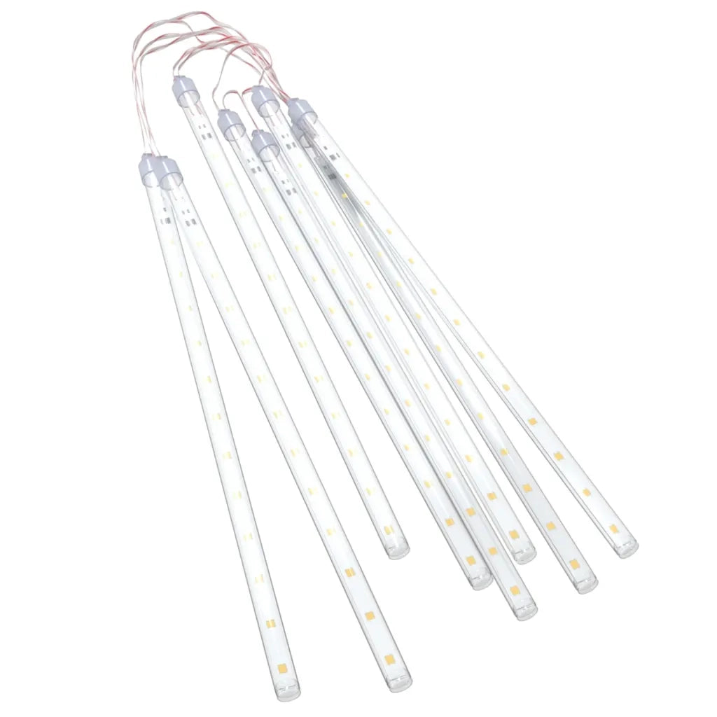 Luci Meteoriche 8 pz 30cm Bianco Caldo 192 LED Interni Esterni cod mxl 41042