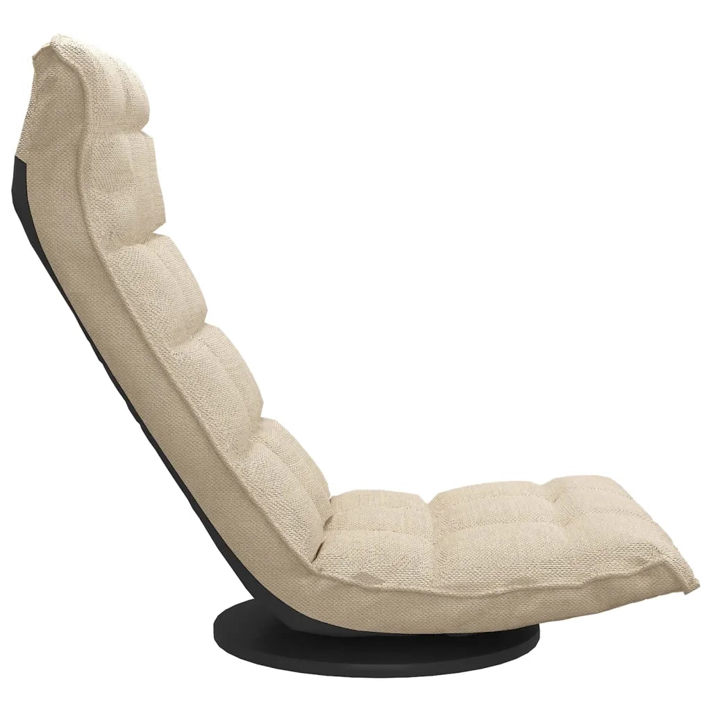 Sedia da Pavimento Girevole Crema in Tessuto 336576