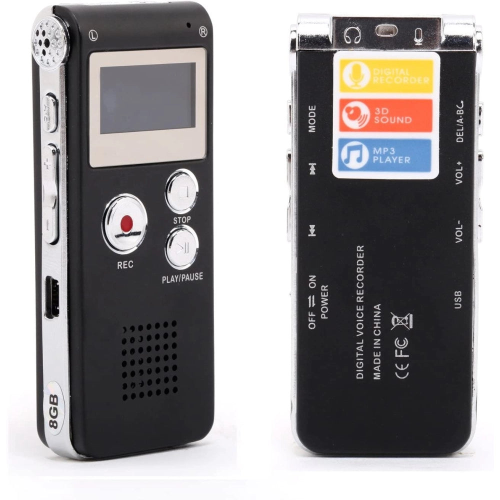 Trade Shop - Registratore Vocale Digitale Professionale 8 Gb Schermo Lcd Funzione Mp3 Q-ly77 -