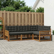 Set di divani da esterno 4 pz Naturale e Nero 3381396