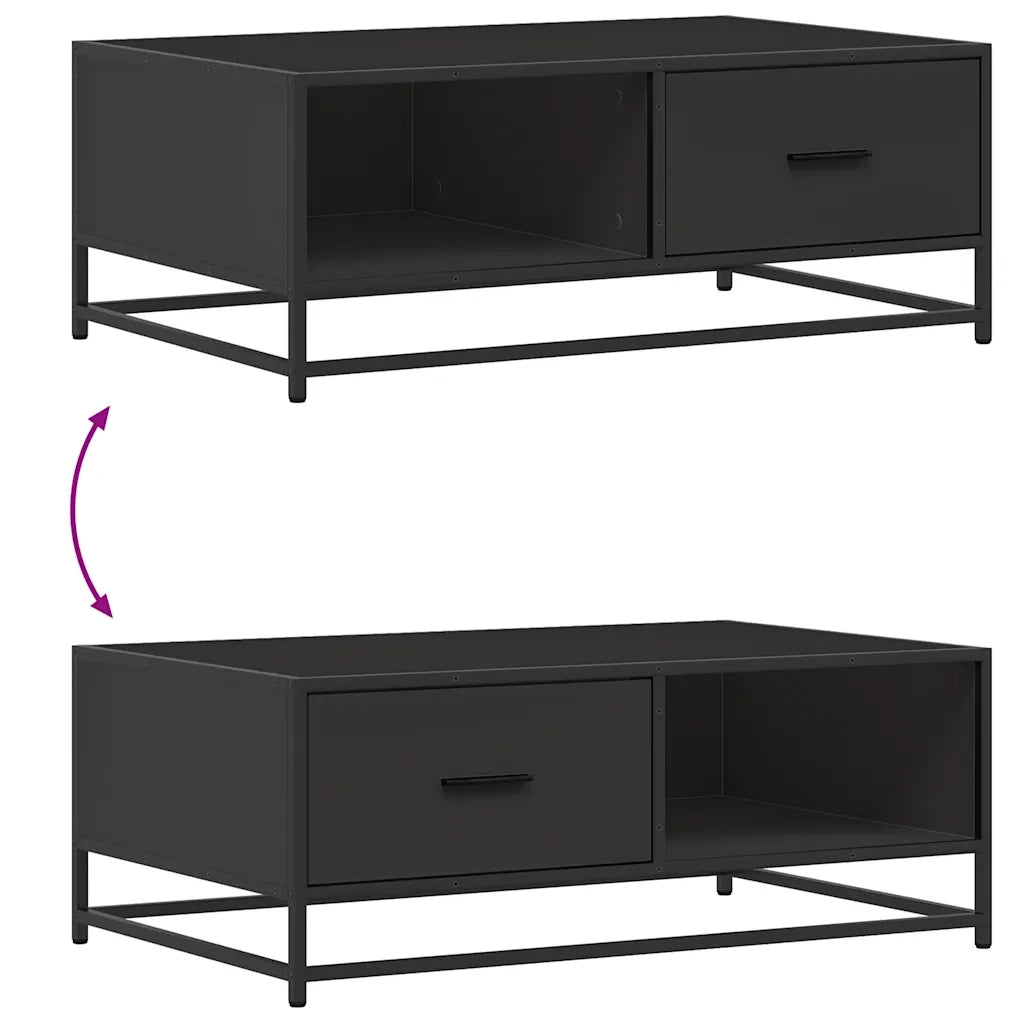 vidaXL Tavolino Salotto Nero 90x57x35 cm in Truciolato e Metallo