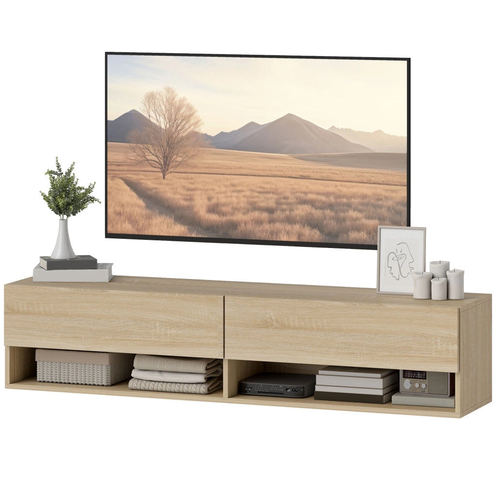 Mobile TV Sospeso ¨C zephmum ¨C Legno Naturale 140x32x31 cm