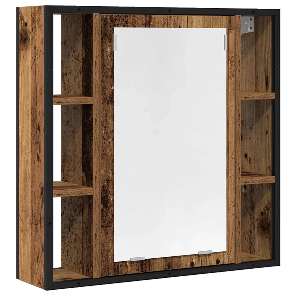 Mobile da Bagno con Specchio Legno Antico 60x16x60cm Truciolato 862226
