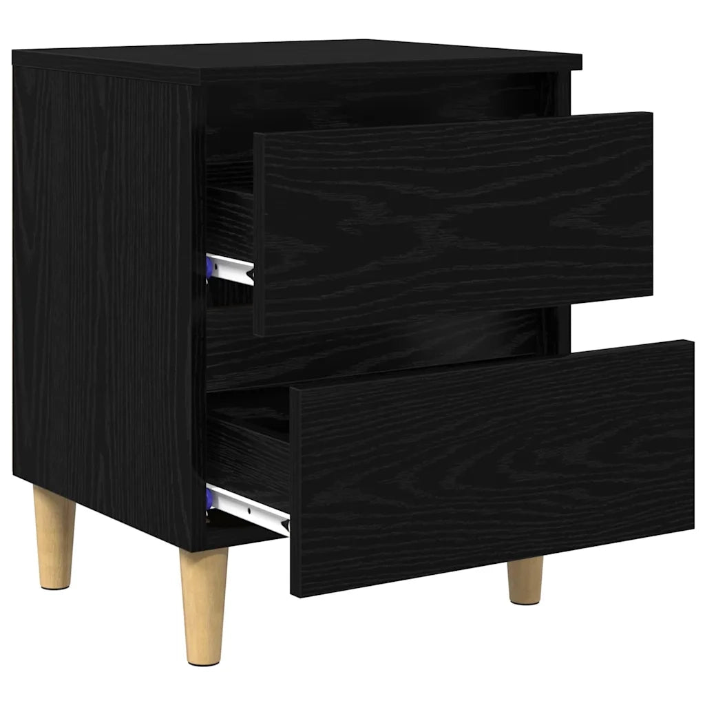 Armadietto per letto con cassetto Rovere Nero 40 x 35 x 50 cm 885672