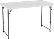 Tavolo pieghevole regolabile in altezza - flessibile e pratico - bianco - 121,9x61 cm