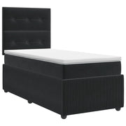 Letto box spring con materasso Nero 90 x 200 cm Velluto 3454531