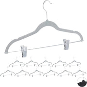 Set di 12 grucce con clip in velluto grigio 13_0000754_2