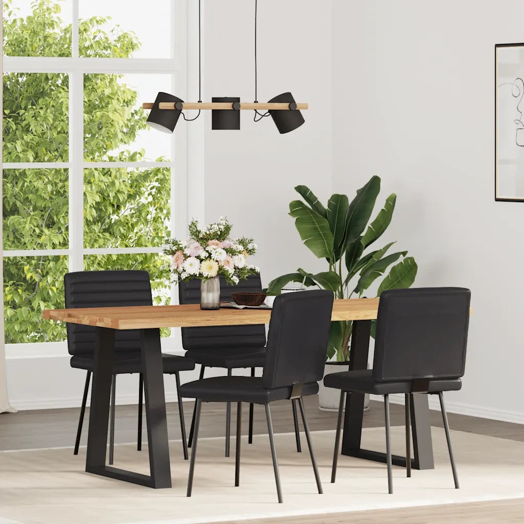 Sedie da Pranzo 4 pz Nere in Similpelle 3315271