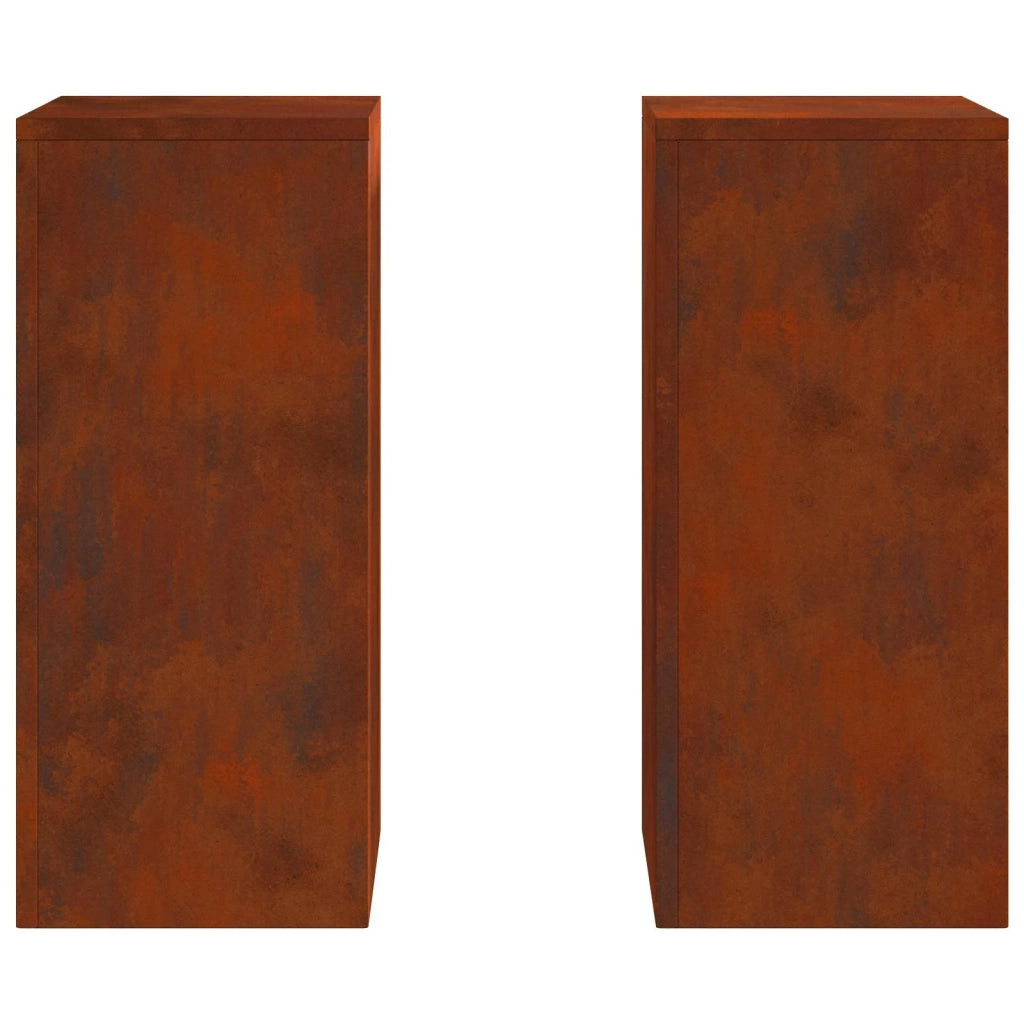 Supporto per piante 2 pcs Ruggine 24 x 24 x 55 cm 865819