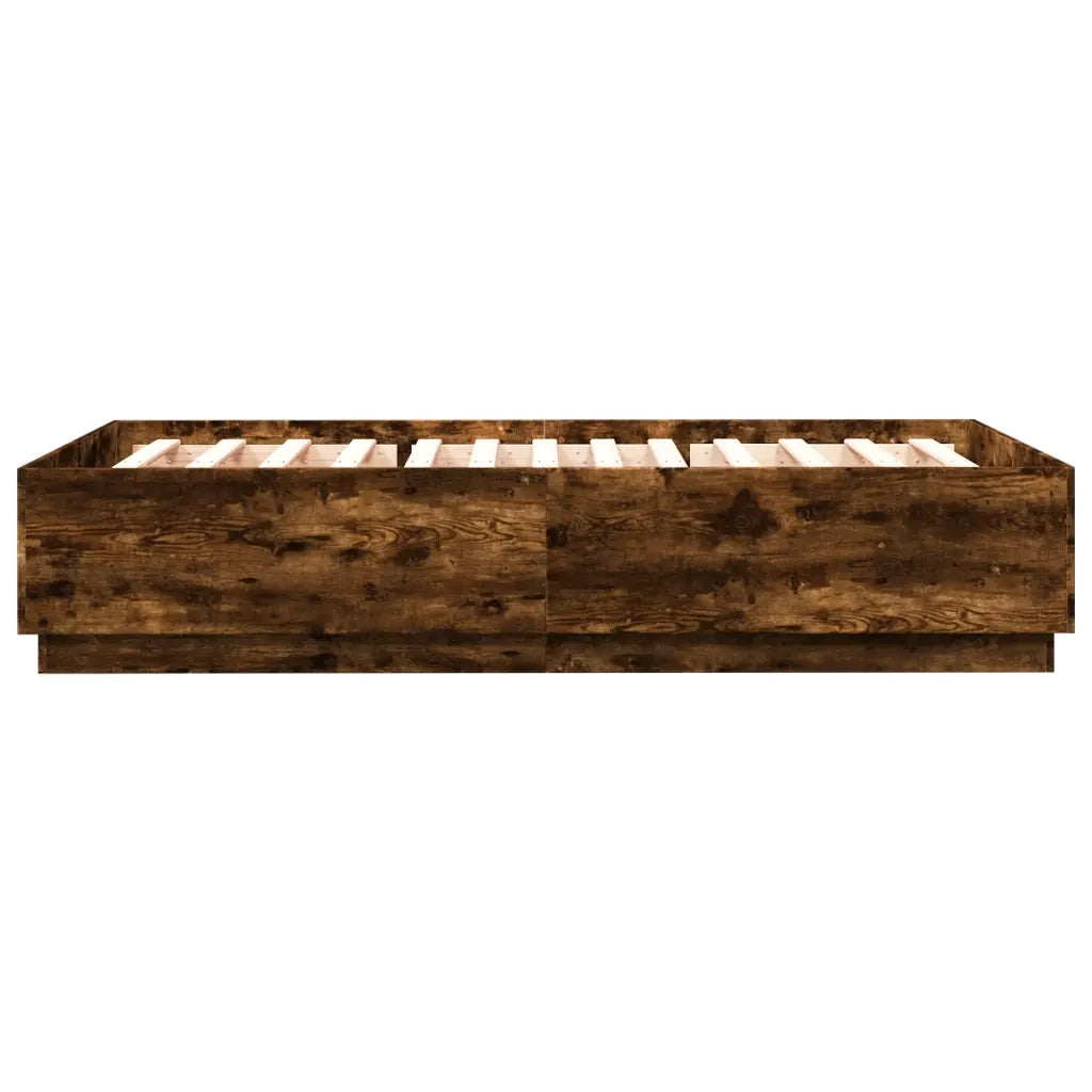 Giroletto con Luci LED Rovere Fumo 120x200 cm Legno Multistrato