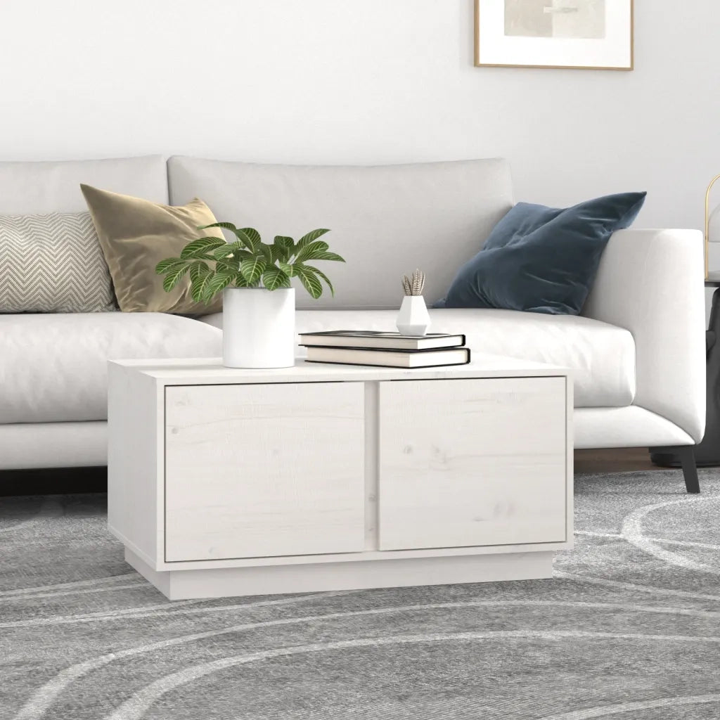 Tavolino da salotto | Tavolino da caff¨¨ | Tavolino da Soggiorno Bianco 80x50x40 cm Legno Massello di Pino