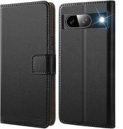 MagFlip Case - Hoes in pelle pregiata - Copertura protettiva - Nero - Telo ripiegabile per smartphone - Adatto per Google Pixel 8A - 6.1 pollici
