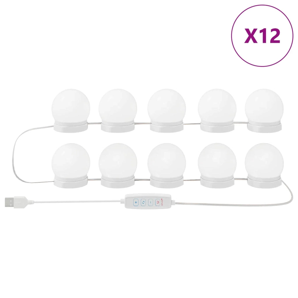 Luci per Specchio 12 pz Bianco 4.5 x 4.5 x 4.8 cm Plastica CFW6997606