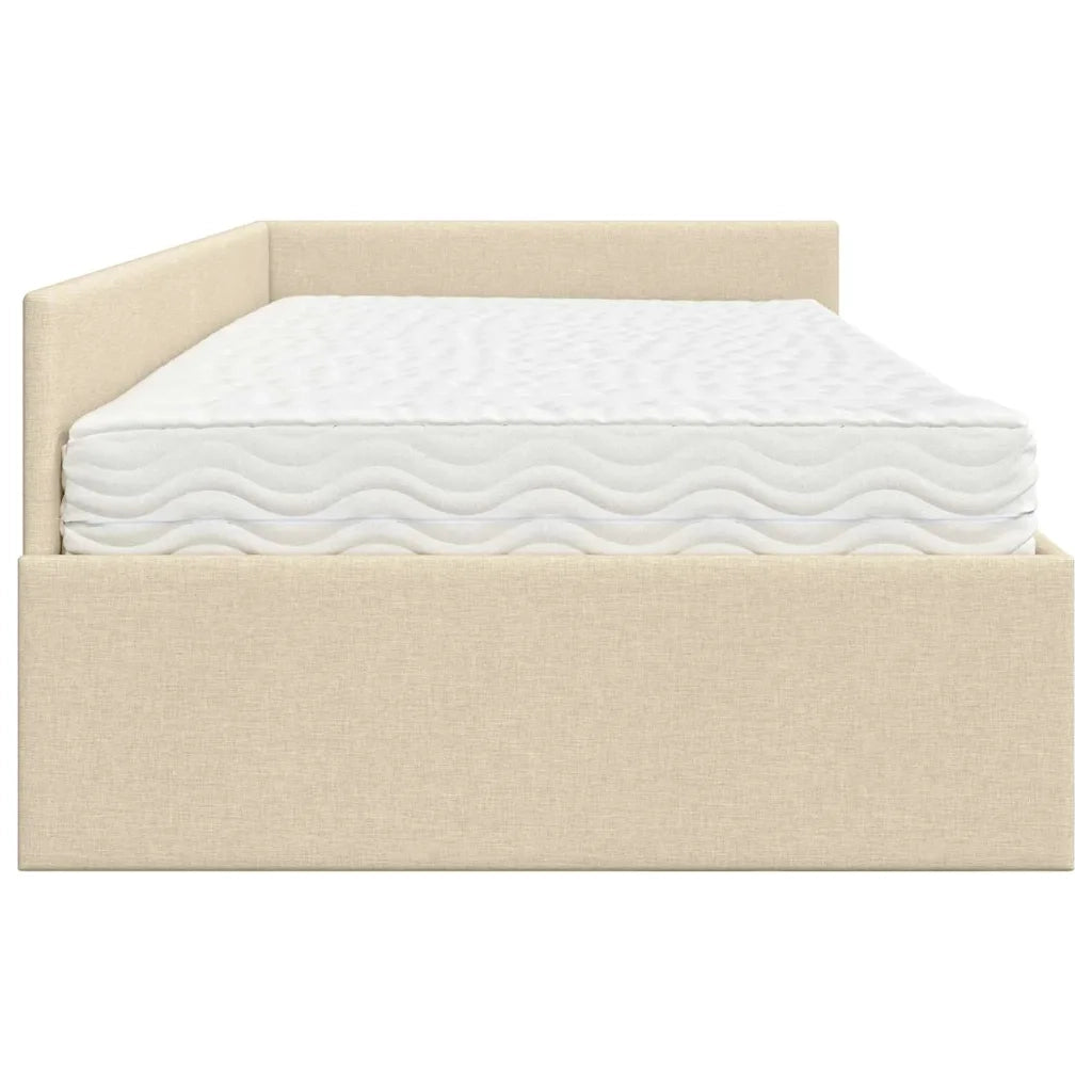 Struttura Letto Angolare con Materasso 2 pcs Crema Tessuto 3393611