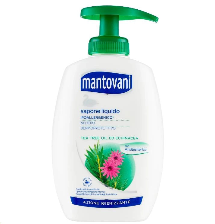 MANTOVANI SAPONE LIQUIDO CON EROGATORE 300 ML IPOALLERGENICO TEA TREE OIL ED ECHINACEA