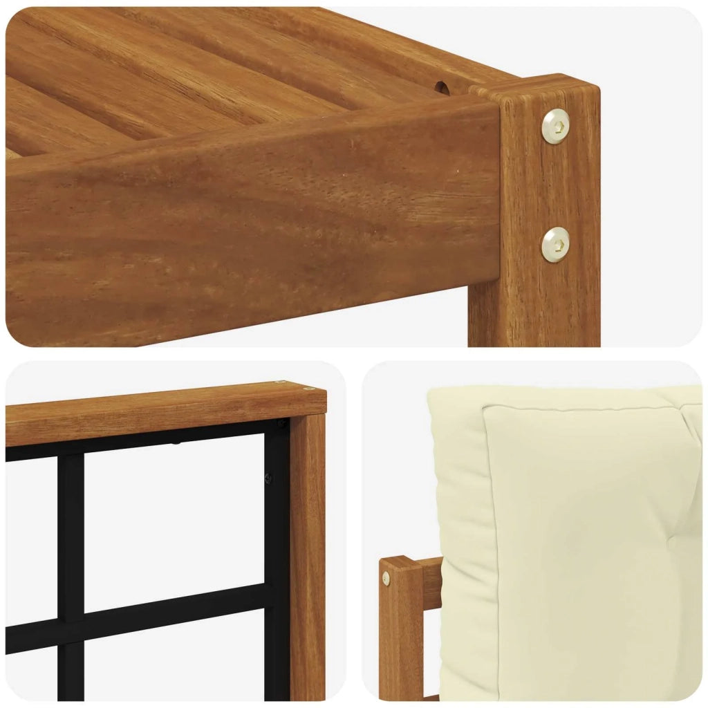 Set di divani da esterno con cuscino 9 pcs Naturale e Crema