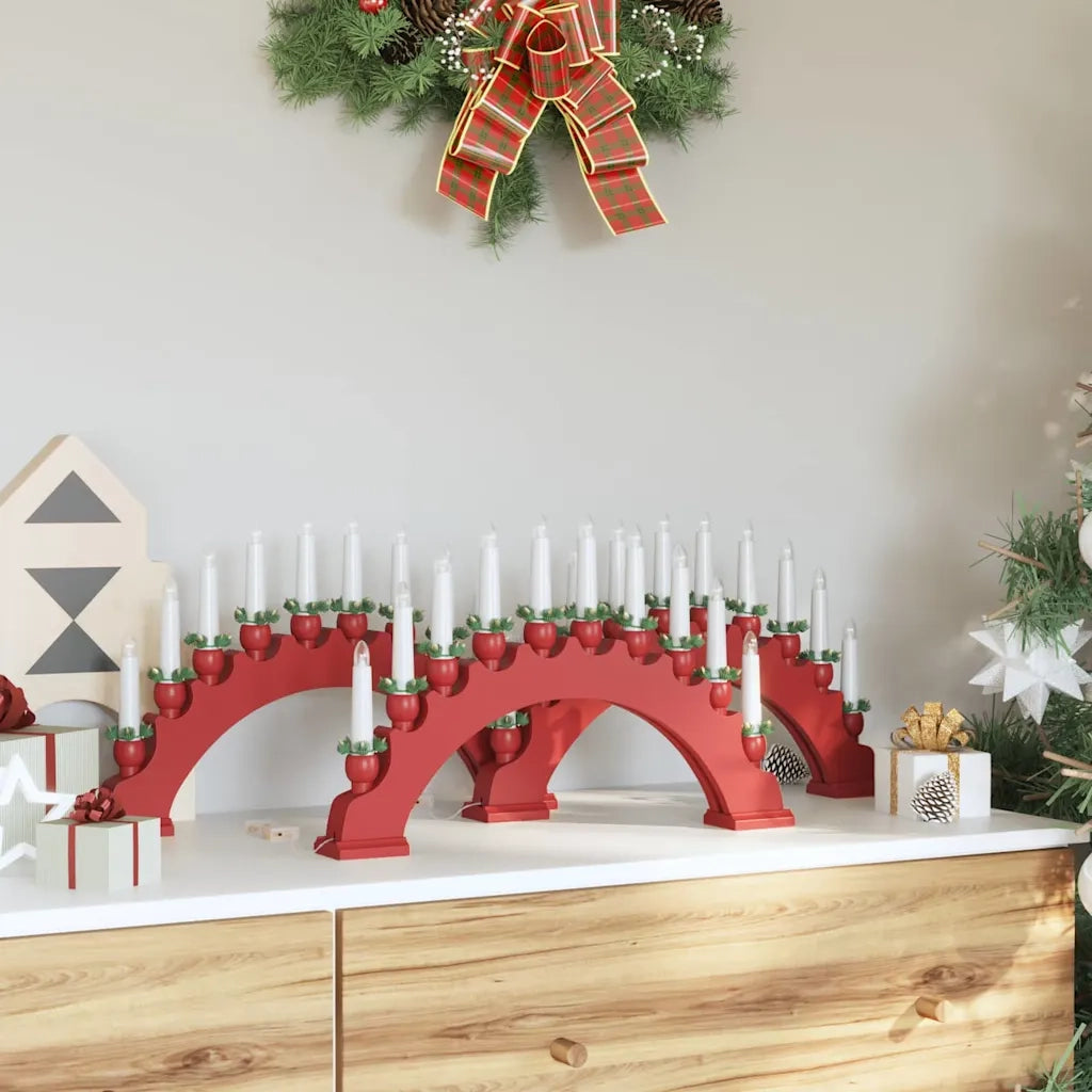 Arco di Candele di Natale con 10 Candele LED 3 pcs Rosso 42019712
