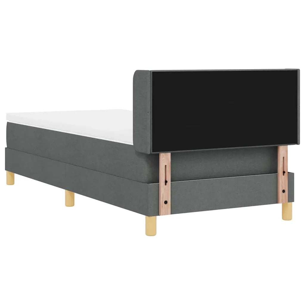 Letto a molle con testiera-Rete con Testiera Grigio scuro 200 x 100 cm Poliestere 471296