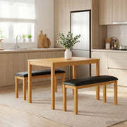 Set da pranzo 3 pz Nero Legno di Quercia Massello 3430274