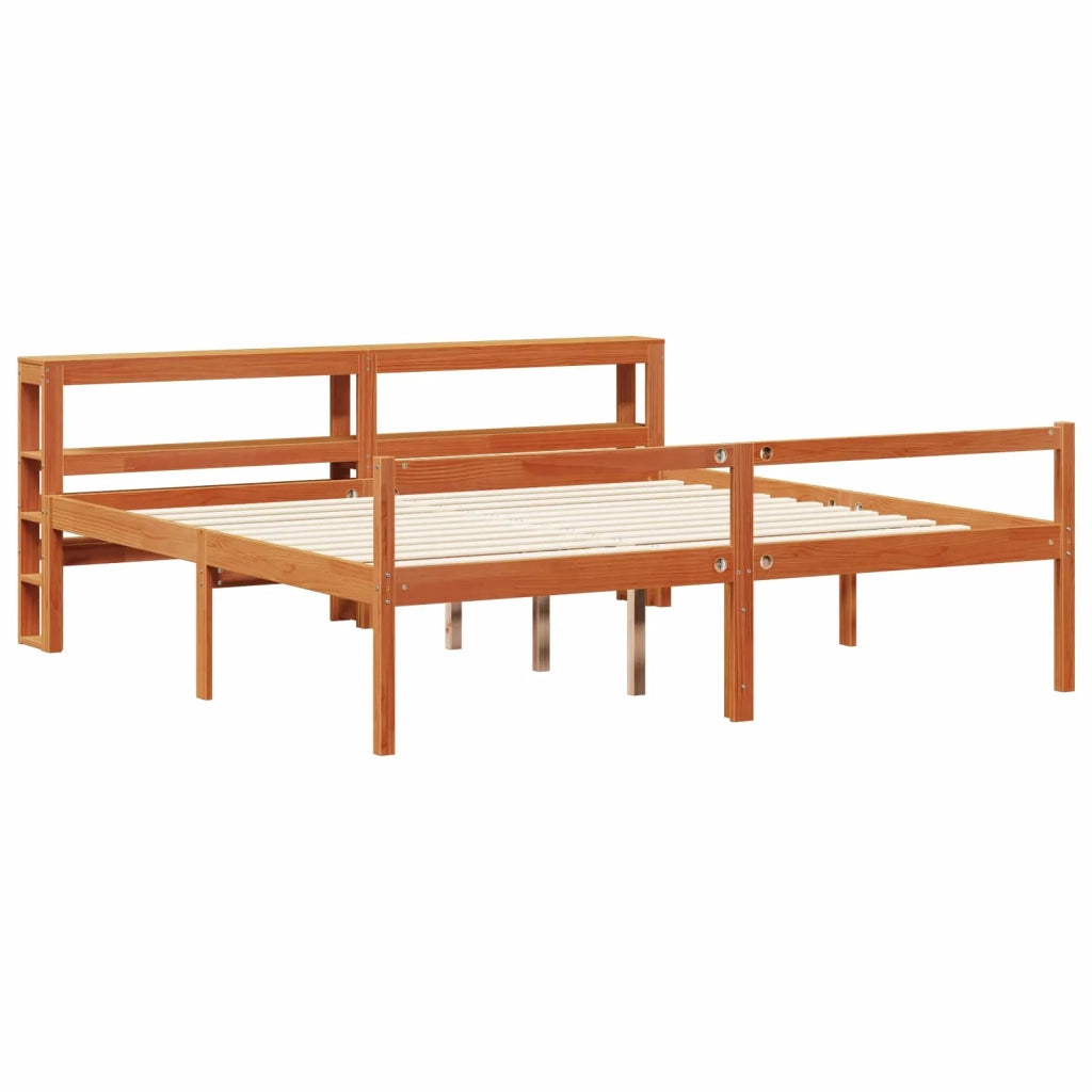 Struttura del letto 2 pcs Marrone cerato Legno di Pino Massello 3422735