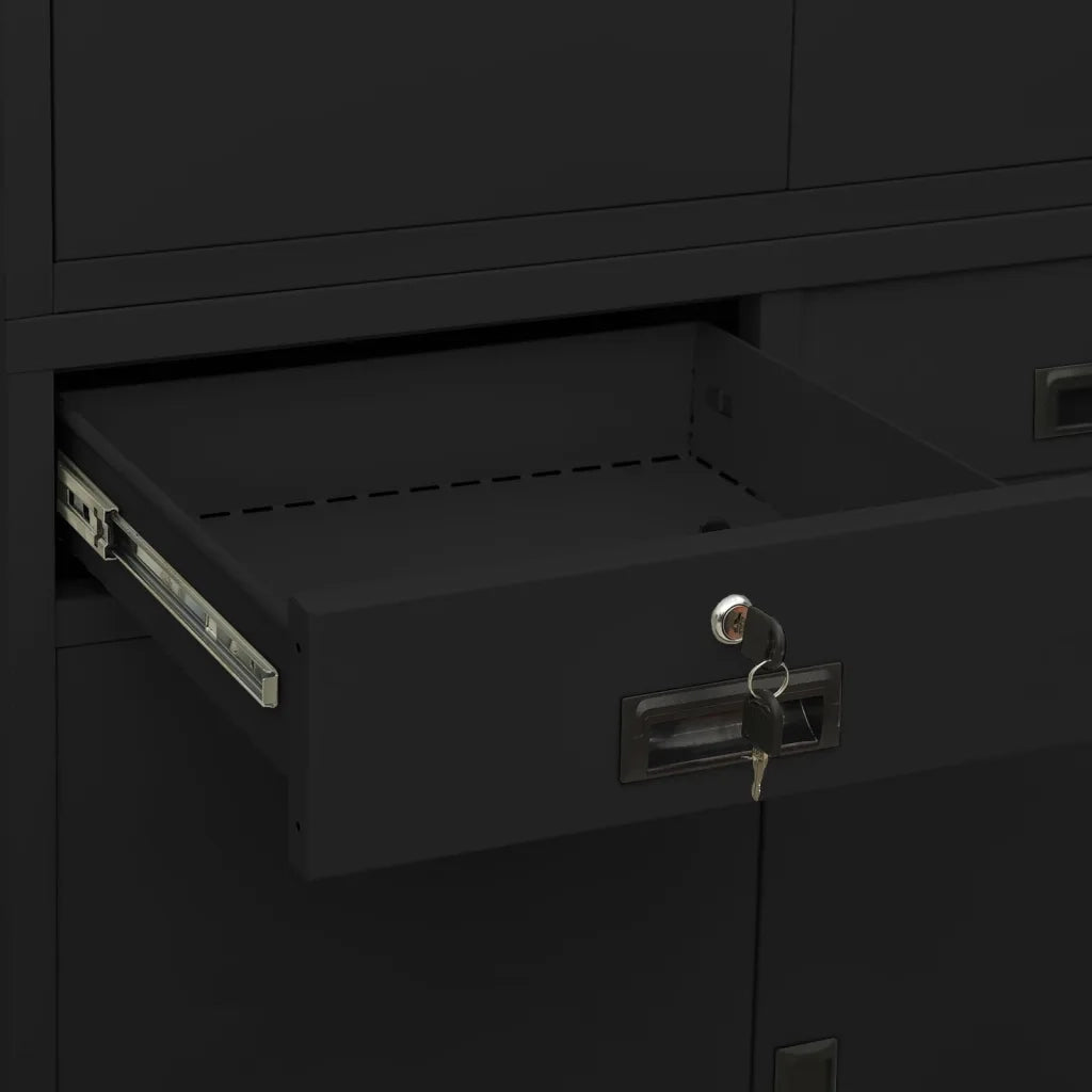 Armadio per Ufficio Nero 90x40x180 cm in Acciaio cod mxl 38366
