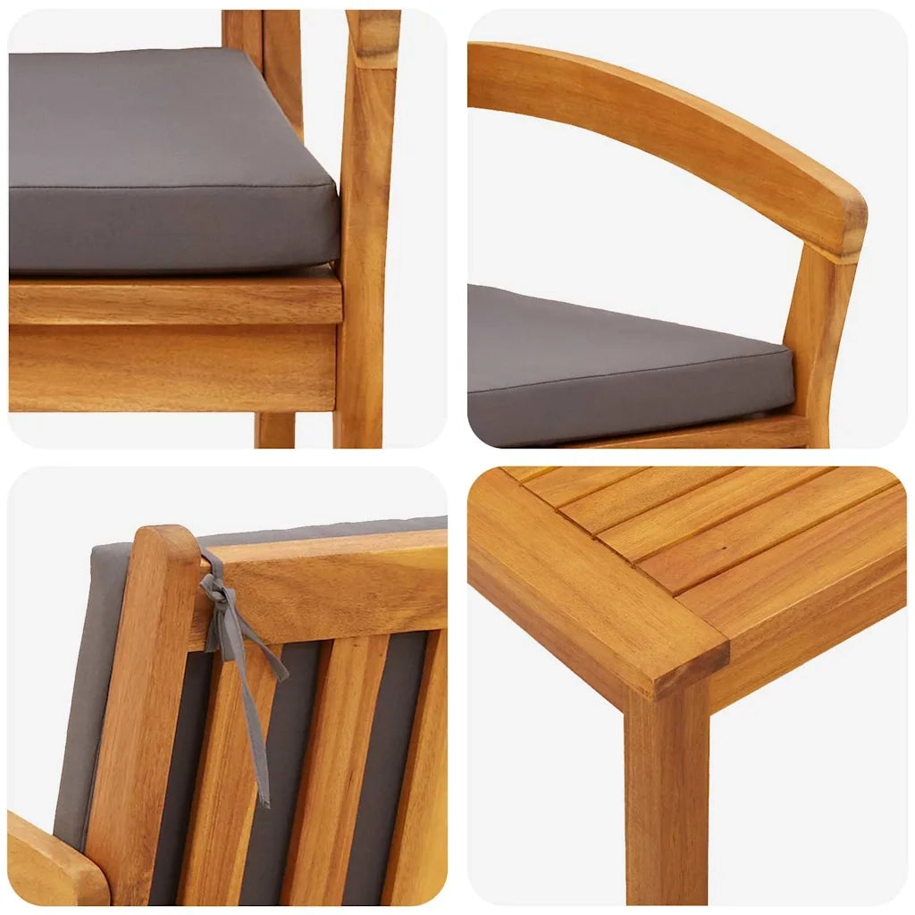 Set bistrot con cuscino 3 pcs Marrone Poliestere 4106470