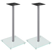 Pedane Casse 2 pz Argento Vetro Temperato Design a 1 Pilastro CFW9570632