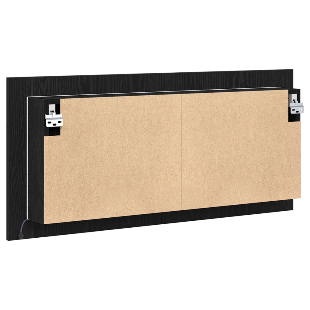 Specchio LED Rovere Nero 100x12x45 cm Legno Ingegnerizzato