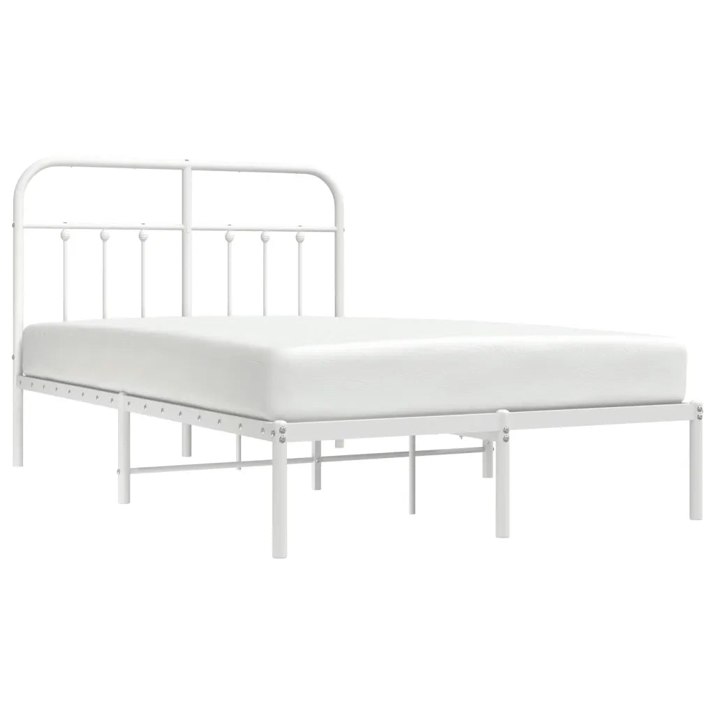 Giroletto con Testiera-Struttura Letto con testiera in Metallo Bianco 120x200 cm 320678