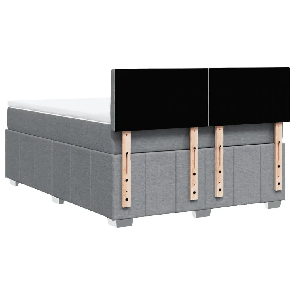 Giroletto a Molle con Materasso Grigio Chiaro 160x200cm Tessuto