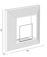 Camino a Bioetanolo da Incasso 88x20x88 cm 2500W 1,3L Elysium Nero