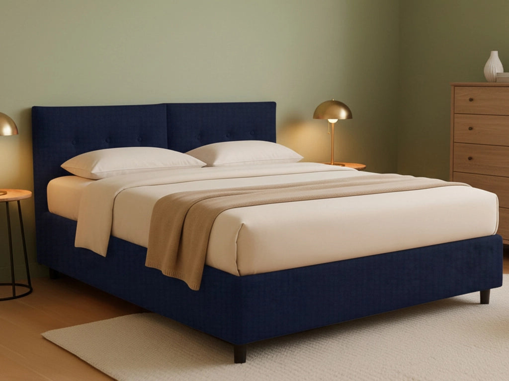 York, Letto Piazza e Mezza Sfoderabile Made in Italy, Viola Scuro