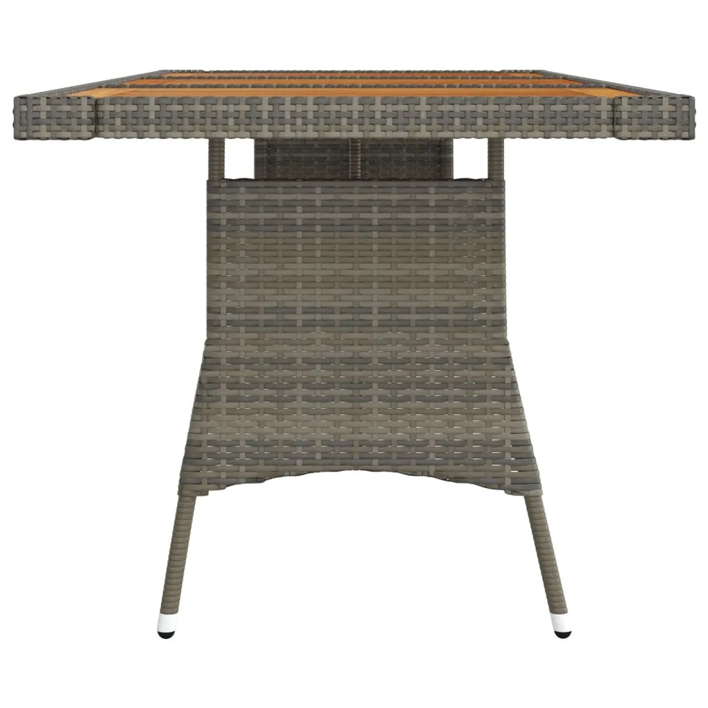 Tavolo Giardino Grigio 160x70x72cm Polyrattan e Massello Acacia 318697