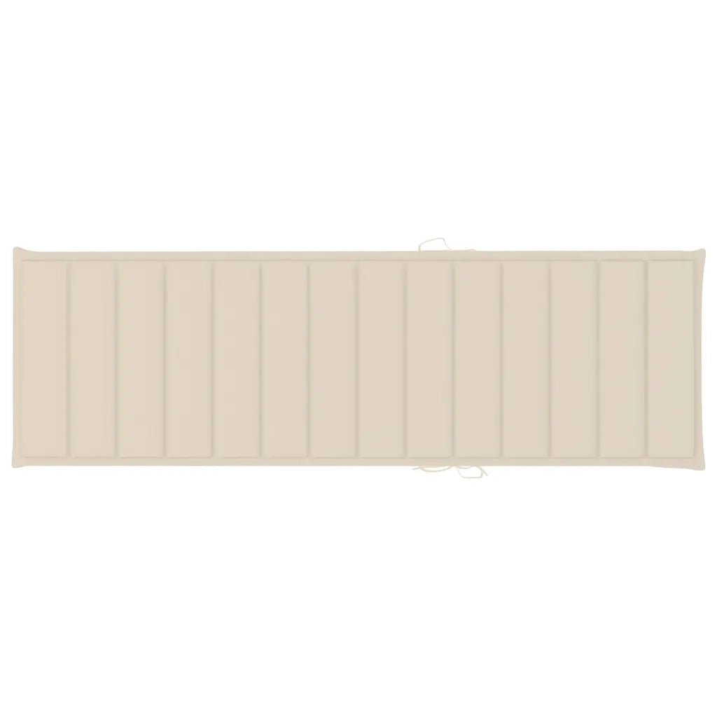 Lettino da Giardino con Cuscino Crema Legno Pino Impregnato 3065821